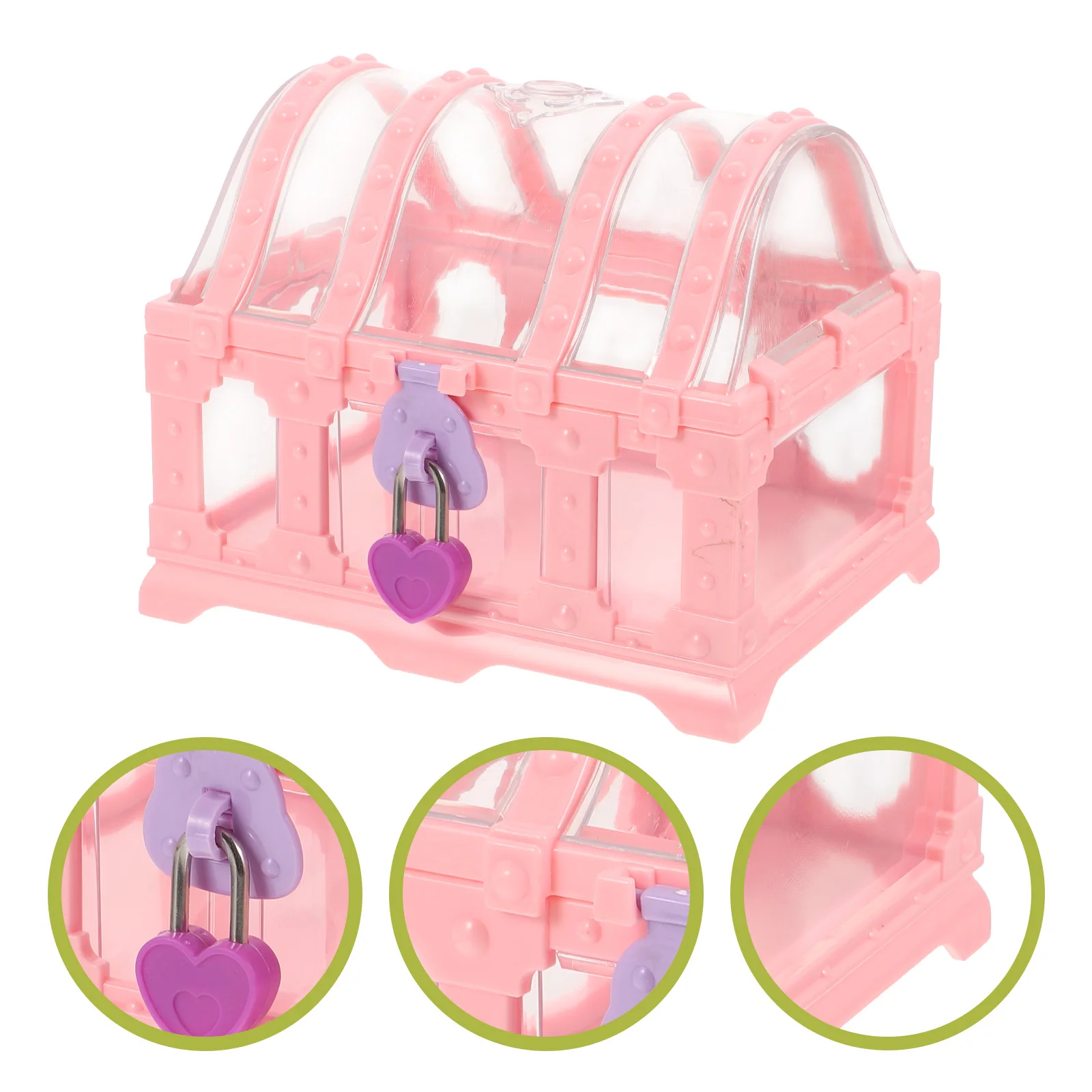 

Premium Treasure Chest Box For Kids Jewelry Storage Vintage Style Party Favors Decorative Box Transparent Plastic Chest With