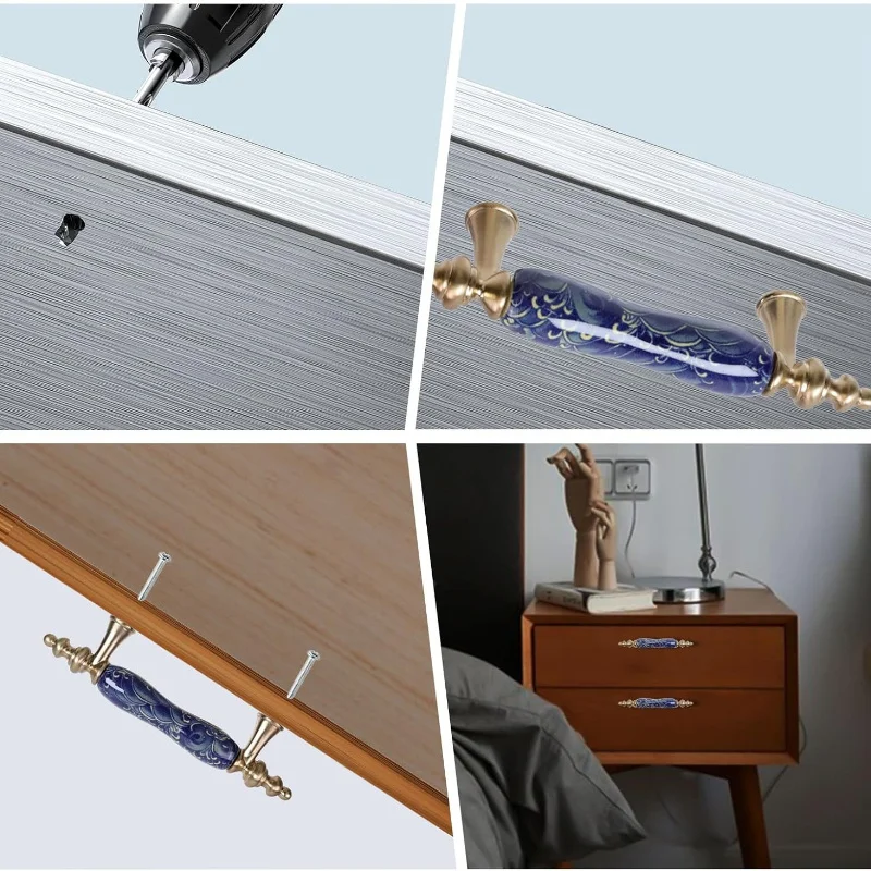 1 ชิ้นพอร์ซเลนดอกไม้สร้างสรรค์แฟชั่นโบราณ Dresser ตู้ประตูมือจับลิ้นชัก Knobs ดึง Handles