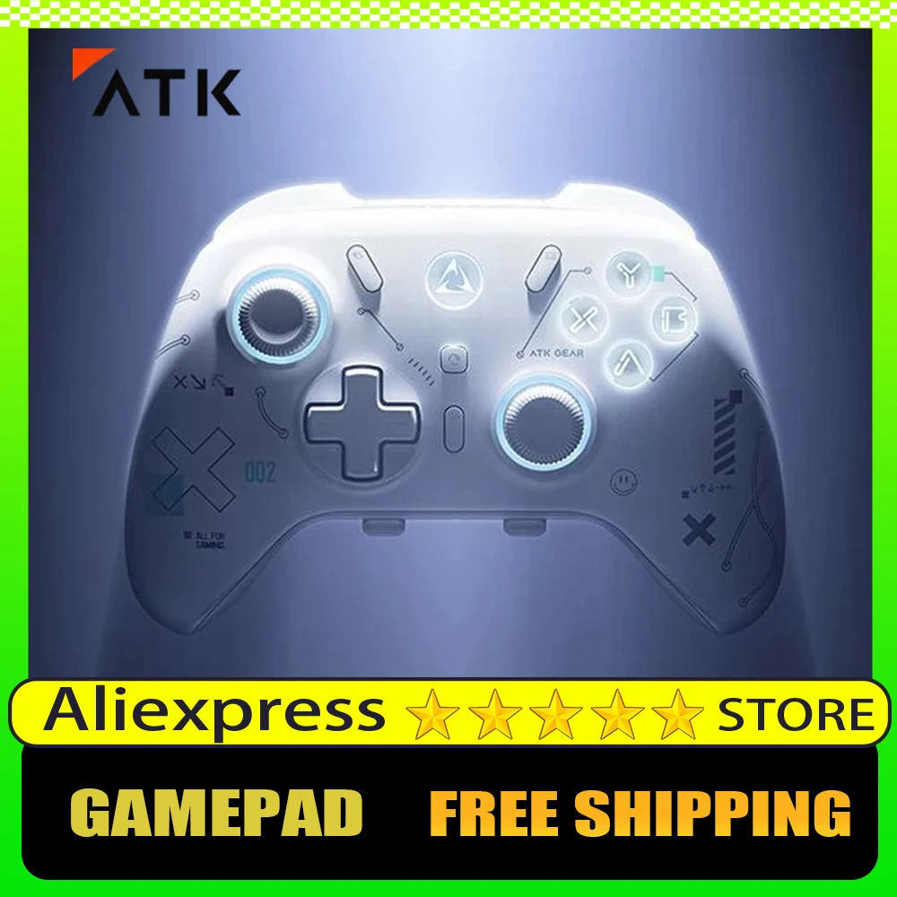 

ATK Battle-axe Game Controller Wireless Tri-mode 1000Hz Adjust The Hall Joystick Custom Controller for PC/Android/NS Gamepad
