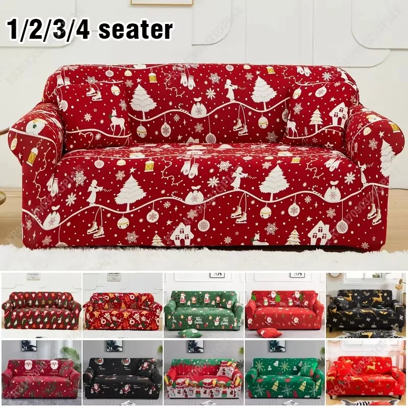 Christmas Sofa Slipcovers Stretch Sofa Cover for Living Room Non Slip Furniture ProtectorKids Pets All inclusive Couch Cover