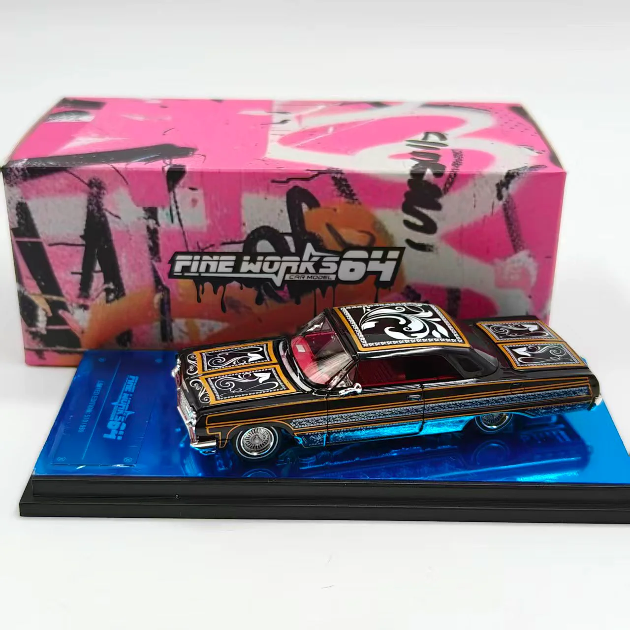 Fine Works64 1/64 Scale Impala LowRider Jumping Car Alloy Collectible Model