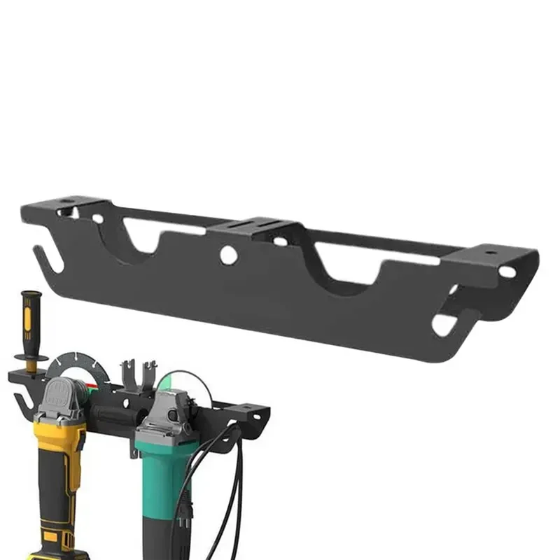 

High Quality-Angle Grinder Holder 2 Bay Multi-Purpose Storage Rack With Cord Hanger Wall Mount Bracket For Angle Grinders Garage