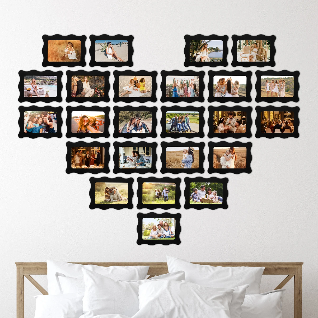 15 marcos de cartón para fotos de pared, adecuados para decorar paredes en pasillos, salas de estar, dormitorios y otros espacios del hogar.