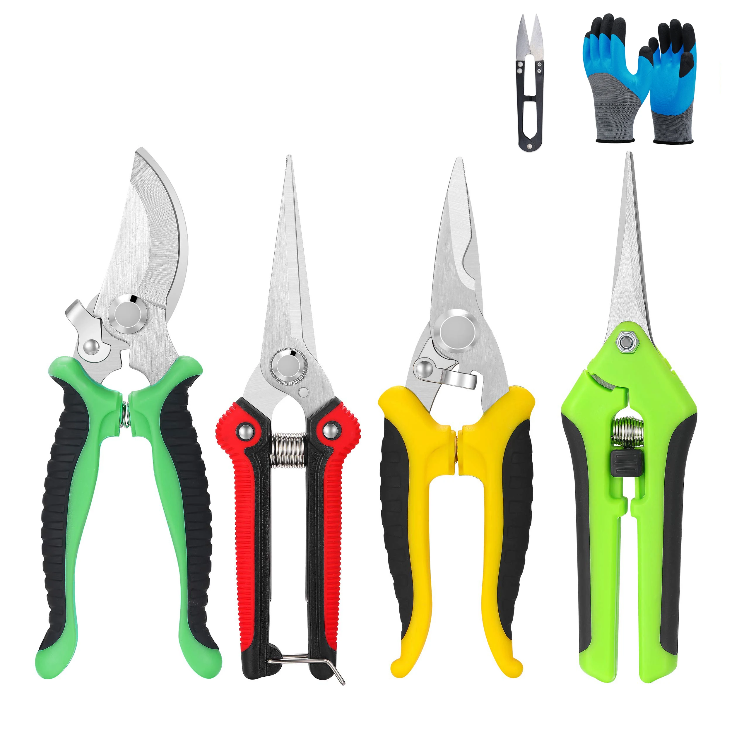 Garden Pruning Shears Gloves – Stainless Steel Trimming Scissors for Flowers, Herbs & Small Branches – Ergonomic Gardening Tools