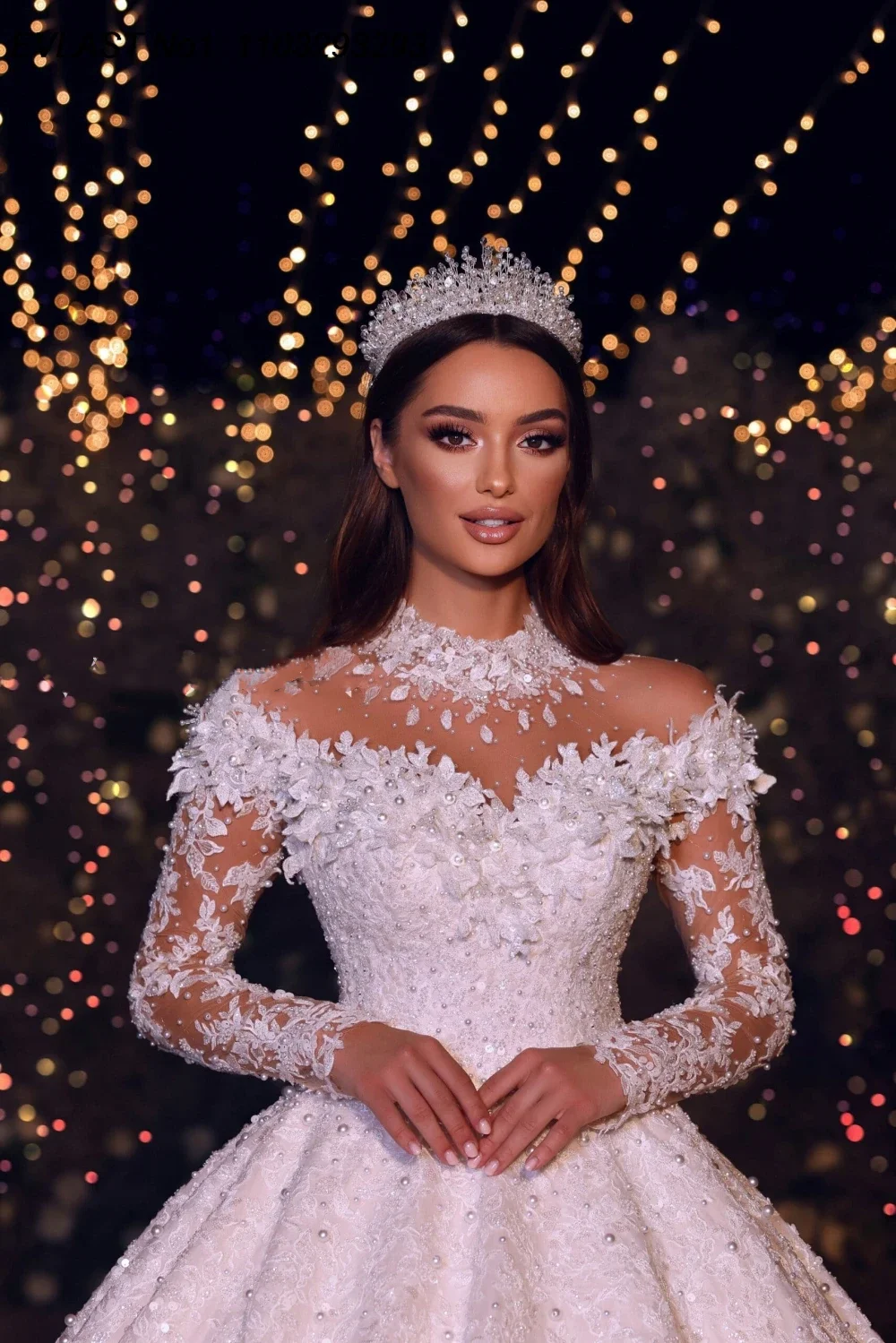 فساتين زفاف Flavinke مخصصة أنيقة لامعة بأكمام طويلة على شكل حرف A مزينة بالدانتيل الإسلامي مطرز بالخرز فستان العروس رداء De Mariee