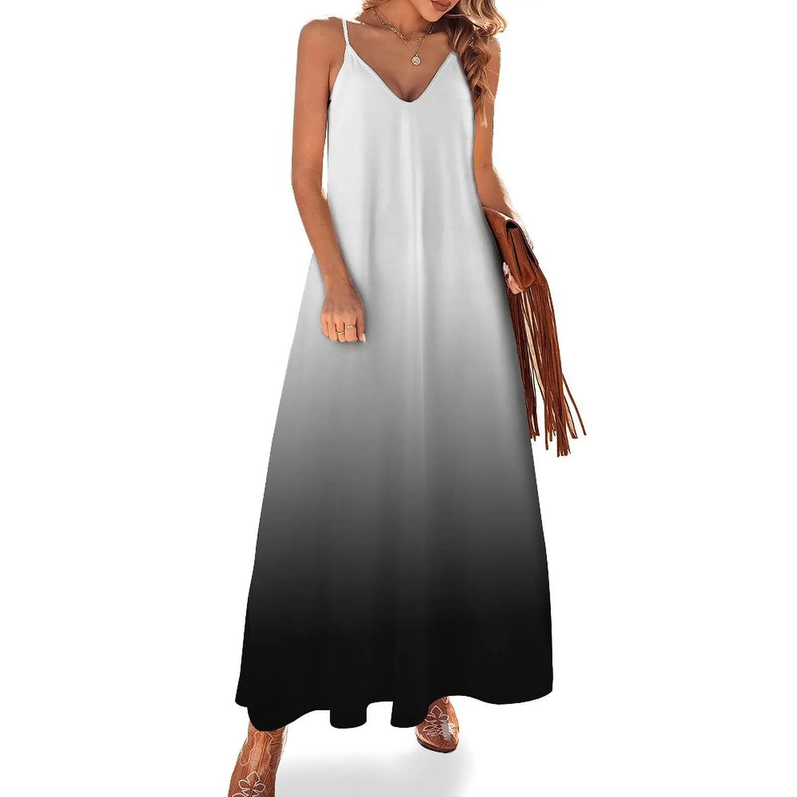 

Black Ombre Gradient Sleeveless Long Dress evening dresses women long dress women summer Dress