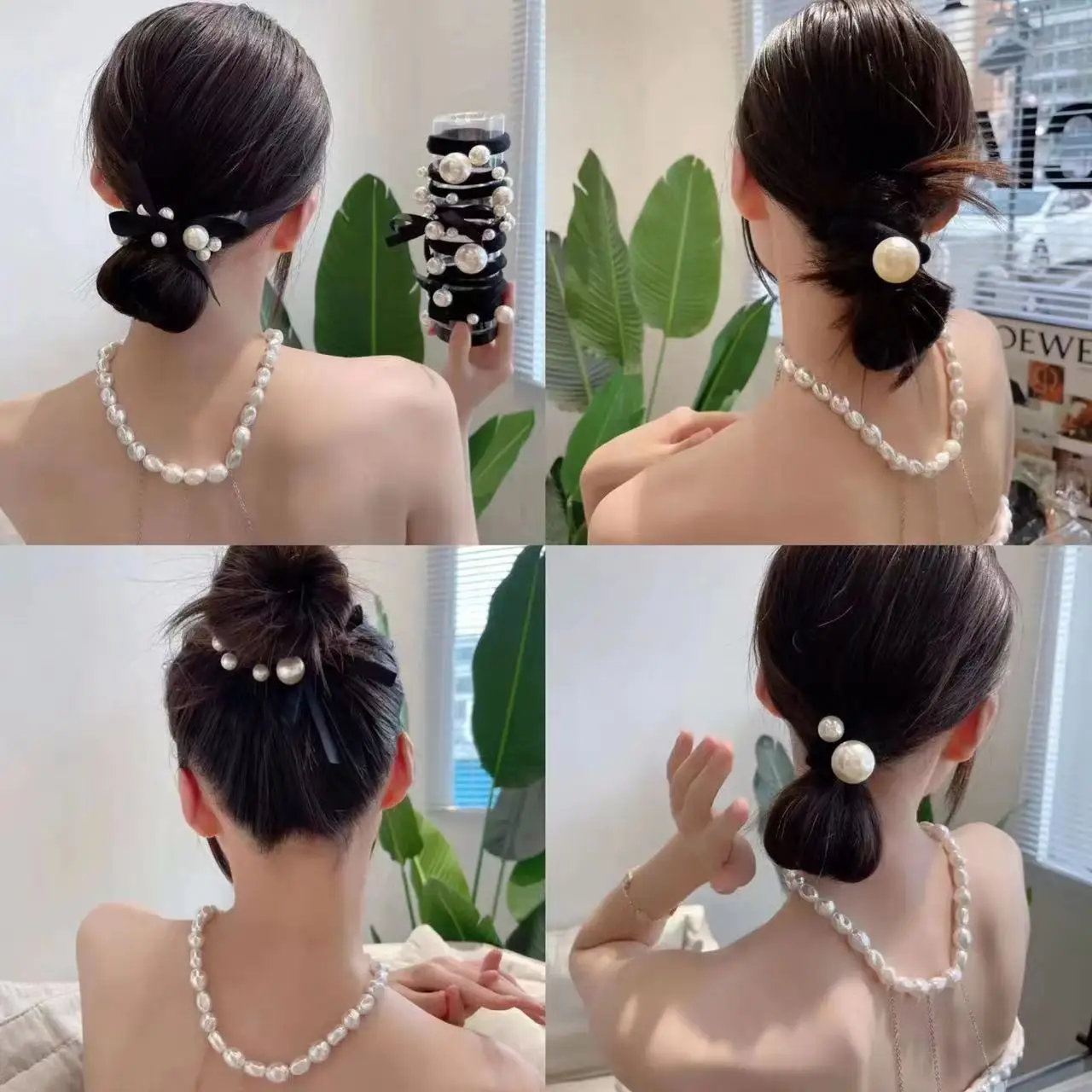 New Pearl Hair Band 11-Piece Set High Elastic Rubber Band Hair Accessories For Women Simple Temperament Headband