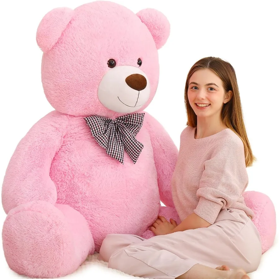 

Giant Pink Teddy Bear 55 inch Life Size Large Stuffed Animal for Girlfriend Soft Plush Gift with Cute Design