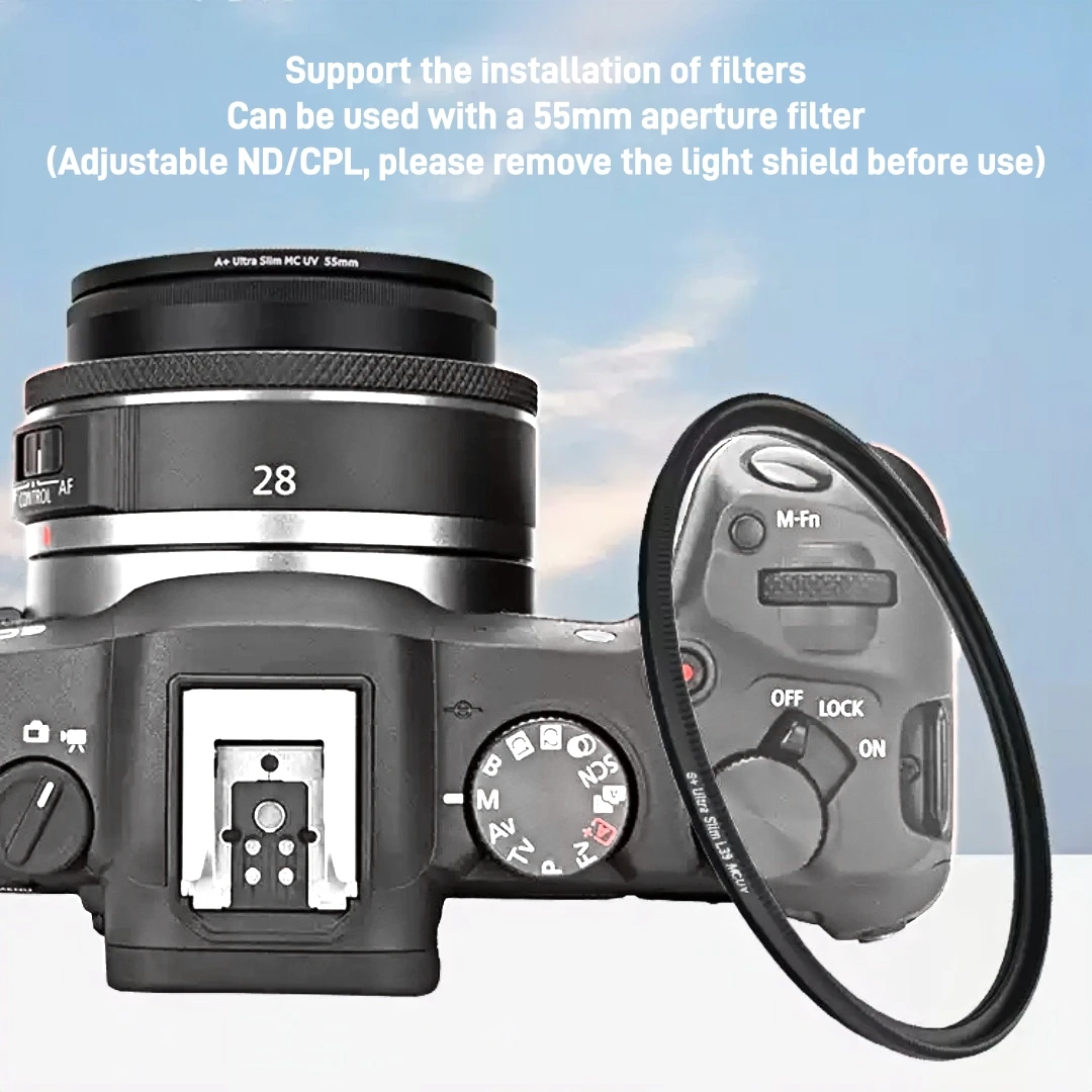 Lens Hood for Canon EW-55 RF 28mm F2.8 STM Lens Compatible with EOS R50 R5 R6 R6 Mark II R8 R7 R10 Mirrorless Camera Accessory