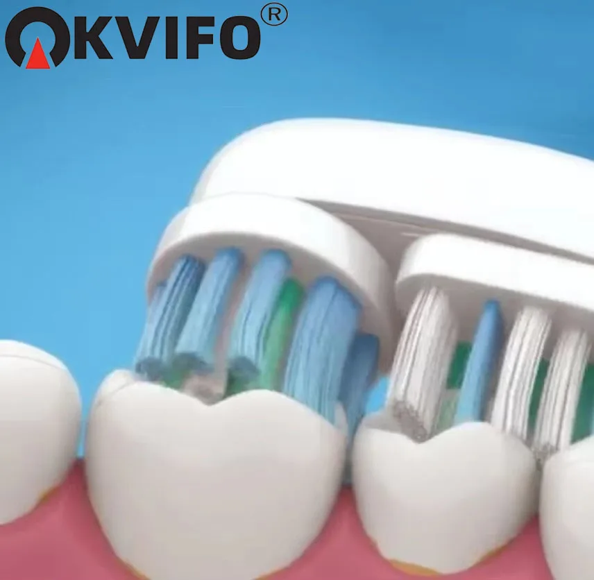 KVIFO 4/8/16/20 pcs For Dual Clean Electric Toothbrush Head Replacements Soft Heads 1000 8000 9000 417A Clean Bristle Nozzles