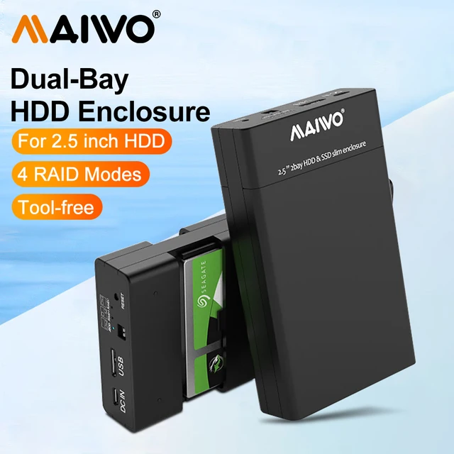 MAIWO 2.5 HDD SSD Case SATA to USB 3.0 Adapter Case HD Zewnętrzna obudowa dysku twardego do dysku twardego z 4 trybami RAID do obudowy PC