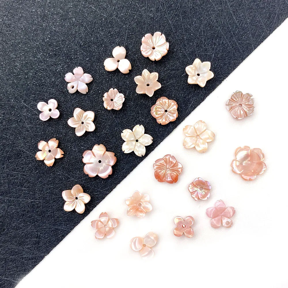 

Natural Pink Shell Carved Flower Beads 7-12mm for Making Fine Jewelry DIY Necklace Earrings Bracelet Fashion Charm Accessories