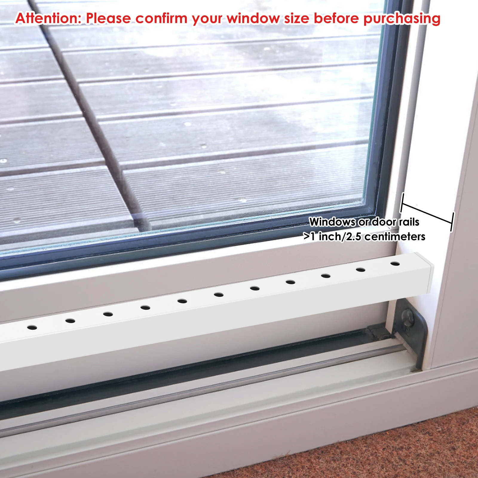 Picture 4: Window Lock Bar Adjustable Security Bar Metal Window Stopper For Child Safety Sliding Door Safety Rail Extends from 16-29inch