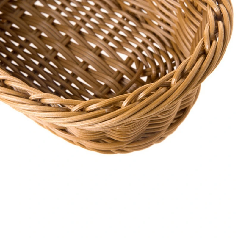 Oval Bread Tray Rattan Wicker Woven Serving Baskets for Bread Fruit Vegetable Handmade Storage Basket Display Rattan Basket