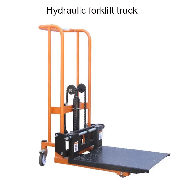 

Mini 200kg Load-Bearing Forklift Portable Manual Handling Stacker Light and Small Household Lift Truck Folding Flat Tiger Cart