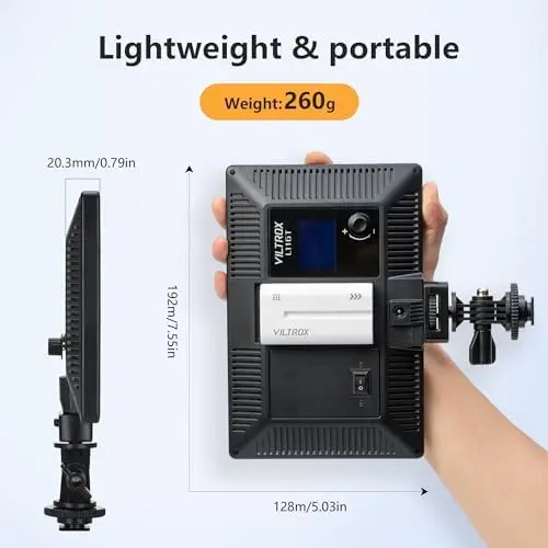 VILTROX L116T LED Photography Light Kit NP-F550 Battery 3300K-5600K Super Thin LED Key Light Panel Video Live Streaming