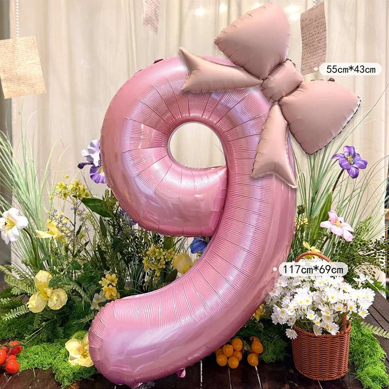 40 inch roze digitale strik boog aluminiumfolie ballonnen voor meisjes bruiloft verjaardag partij decor nummer partij foto rekwisieten aanbod