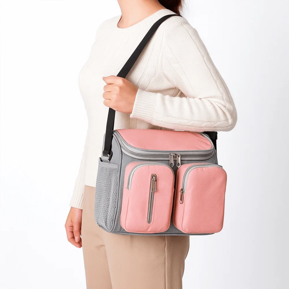 Waterproof Mommy Shoulder Bag Multi-Pocket Multifunctional Stroller Storage Hanging Bag Large Capacity Oxford Cloth