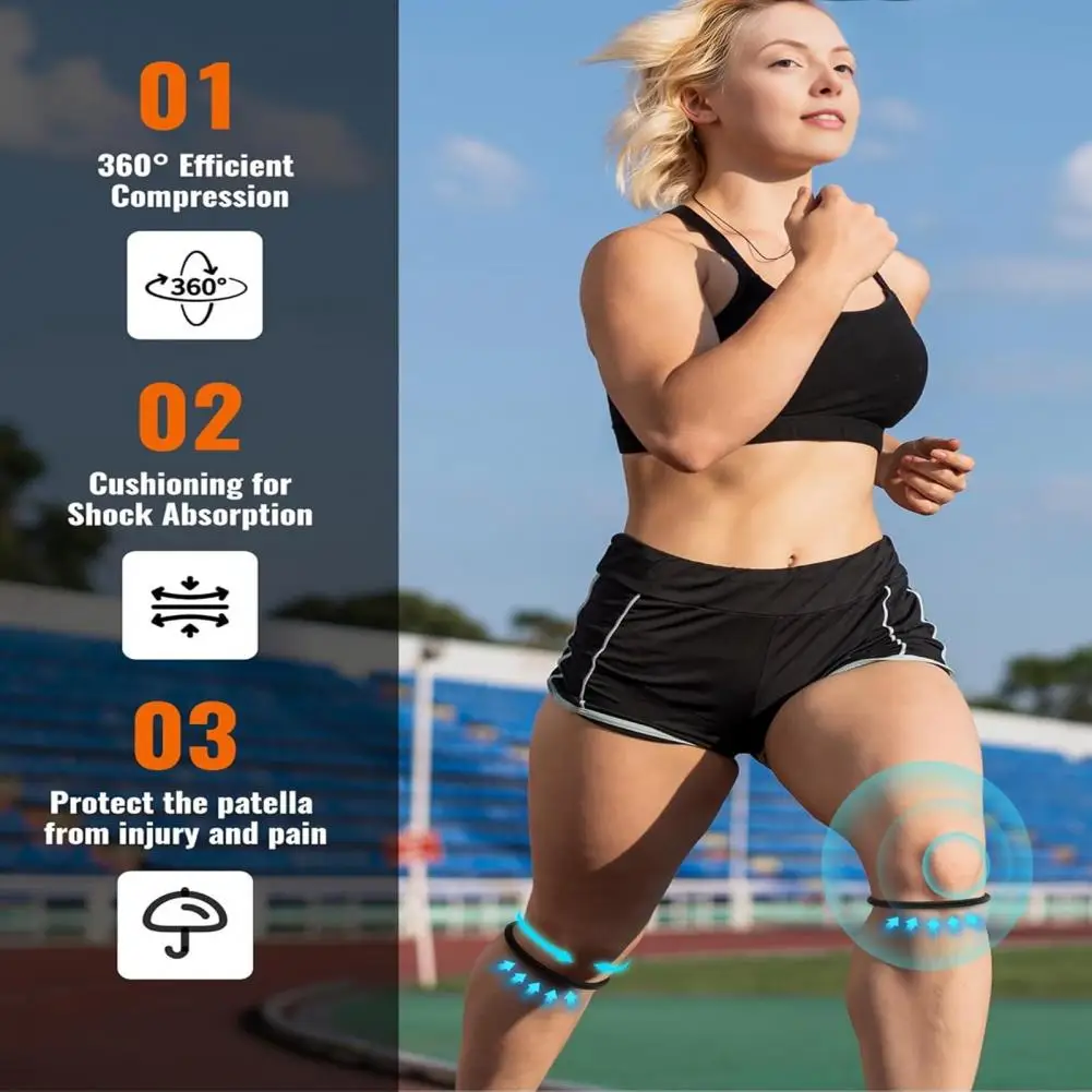 Sports Patella Band High Elastic Silicone Patella Knee Strap for Men Women Sports Tennis Basketball Running Knee Pain Relief