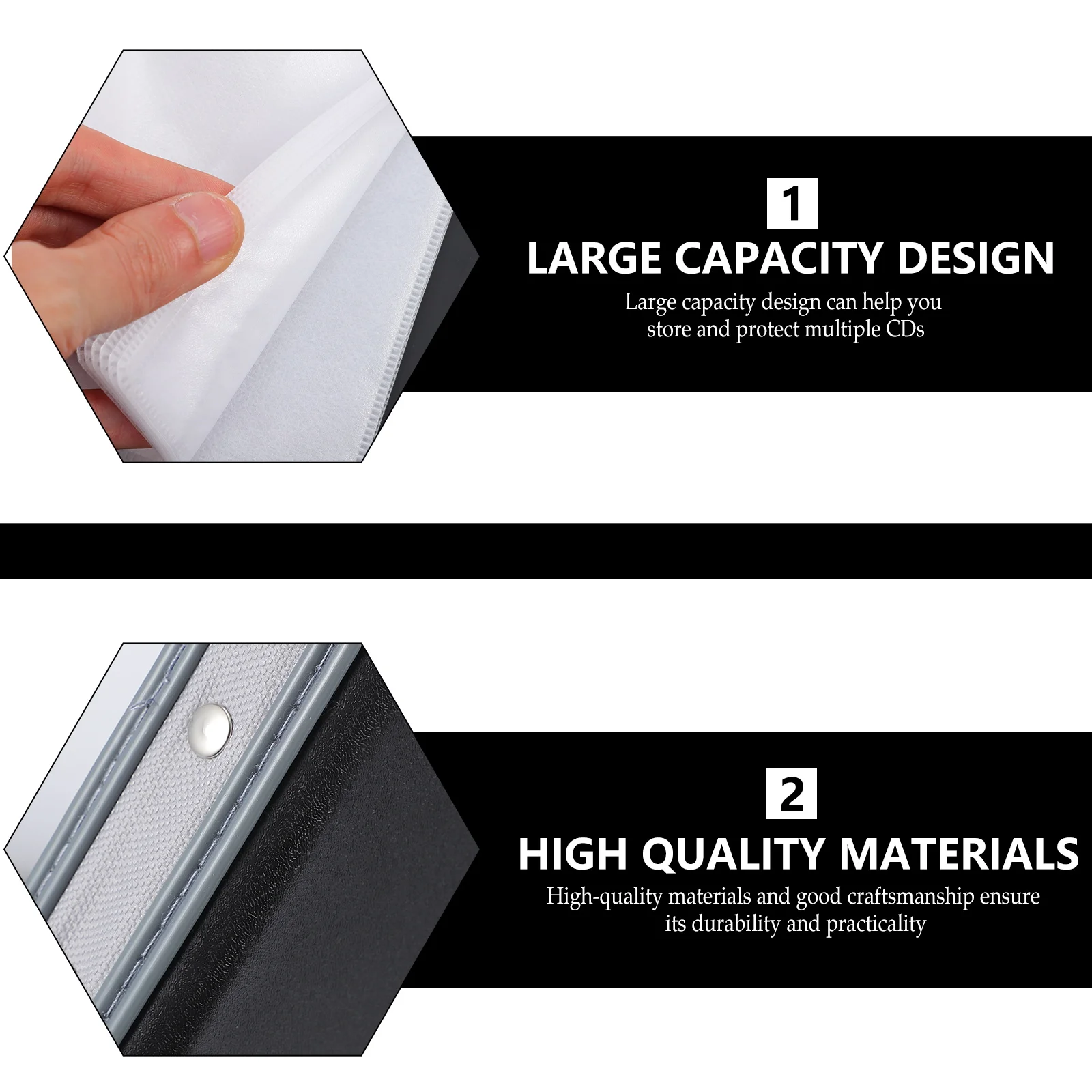 

Cd Storage Case Large Capacity Portable Cd Holder Pouch Zipper Dustproof Shockproof For Dvds Liner Notes