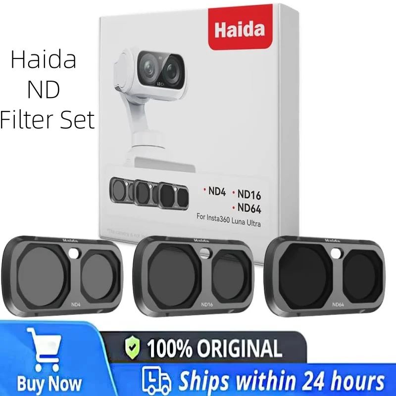 Набор магнитных ND-фильтров Haida Insta 360 Luna Ultra (ND4, ND16, ND64) серии NanoPro - черный
