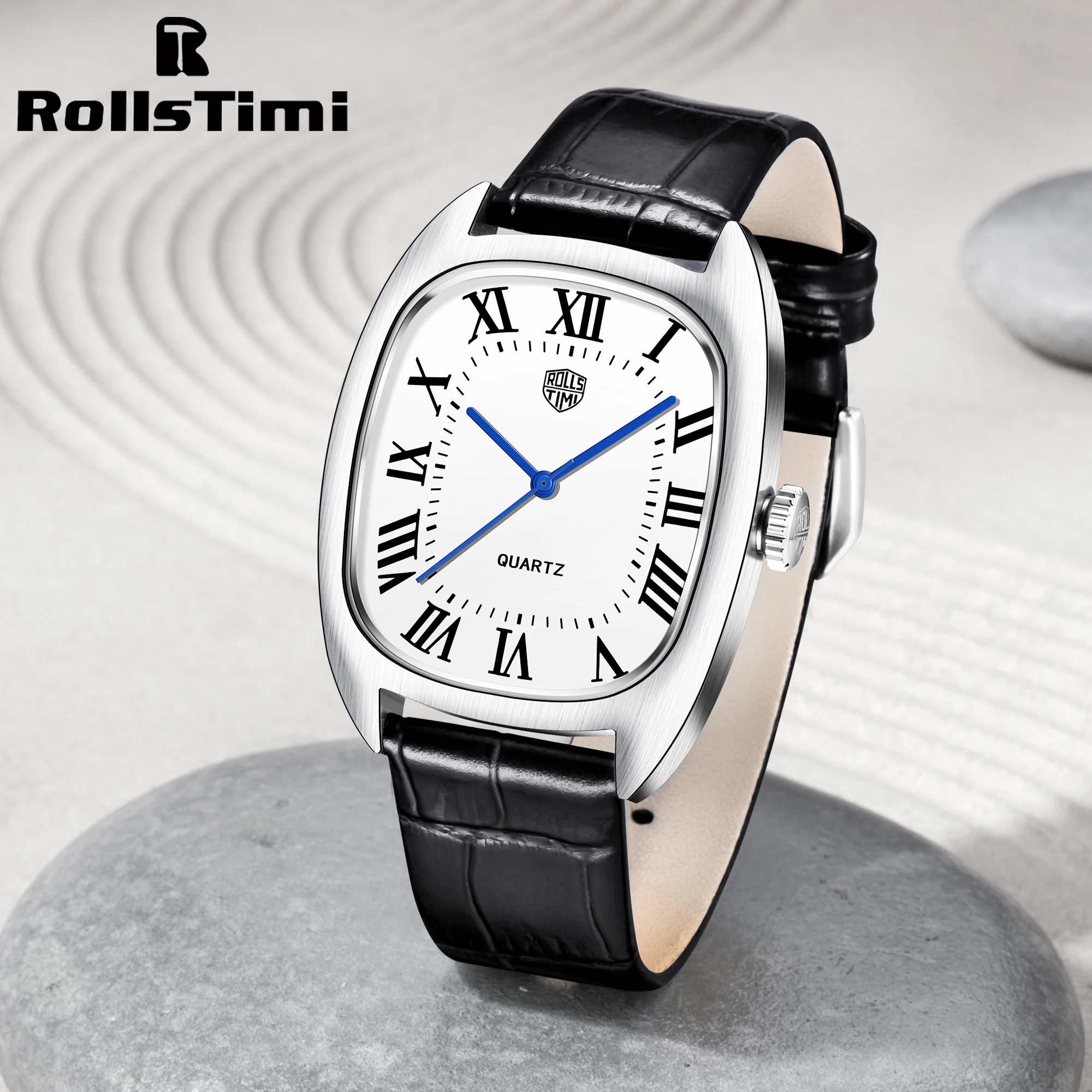 

RollsTimi Men's Watches Luxury Quartz Wrist Watches 2025 New VH31 Watch For Men Leather Stainless Steel Waterproof Sports Clocks