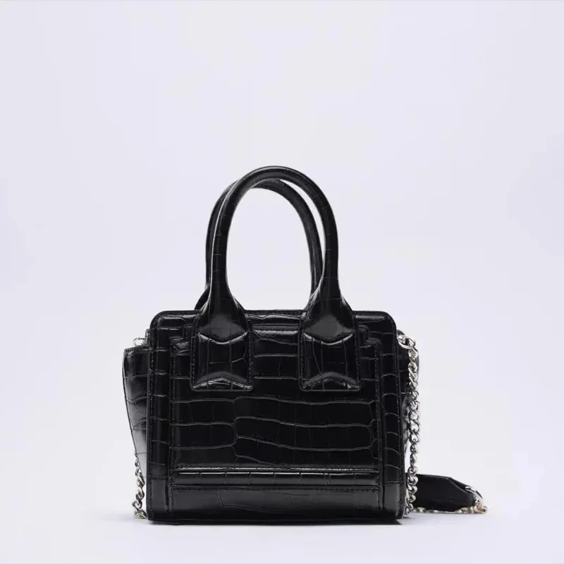 Design Crocodile Pattern Women's Handbag PU Leather Spicy Girl Y2k Single Chain Shoulder Crossbody Bag New Top-handle Bags