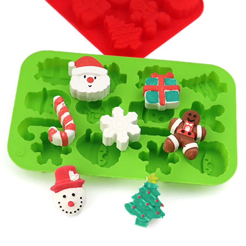 14 فتحة لعيد الميلاد من السيليكون قالب الشوكولاتة لأدوات خبز كعكة الشوكولاتة المصنوعة يدويًا #5