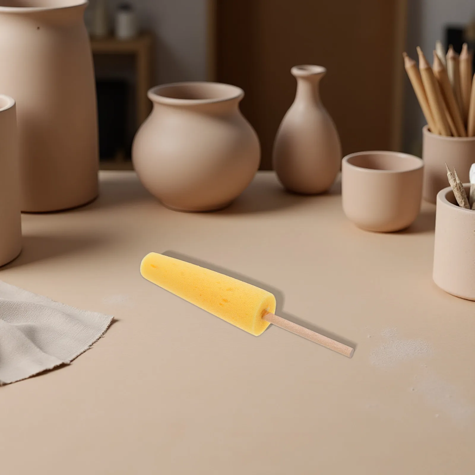 

4Pcs Pottery Sponge Tools Ceramic Shaping Sponge Stick Clay Smoothing Repair Wheel Throwing Finishing Accessories for Artists