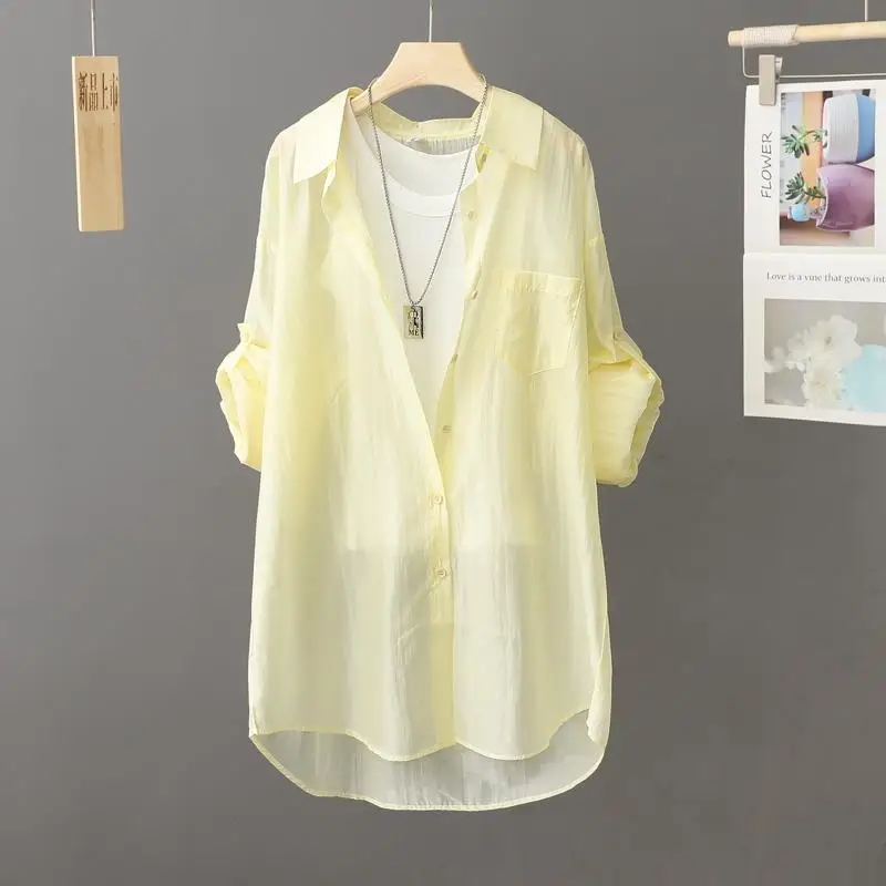 얇은 마이크로 투명 자외선 차단 의류 여성용 2026년 여름 신상 매우 우아한 자외선 차단 셔츠 다용도 셔츠 재킷 통기성