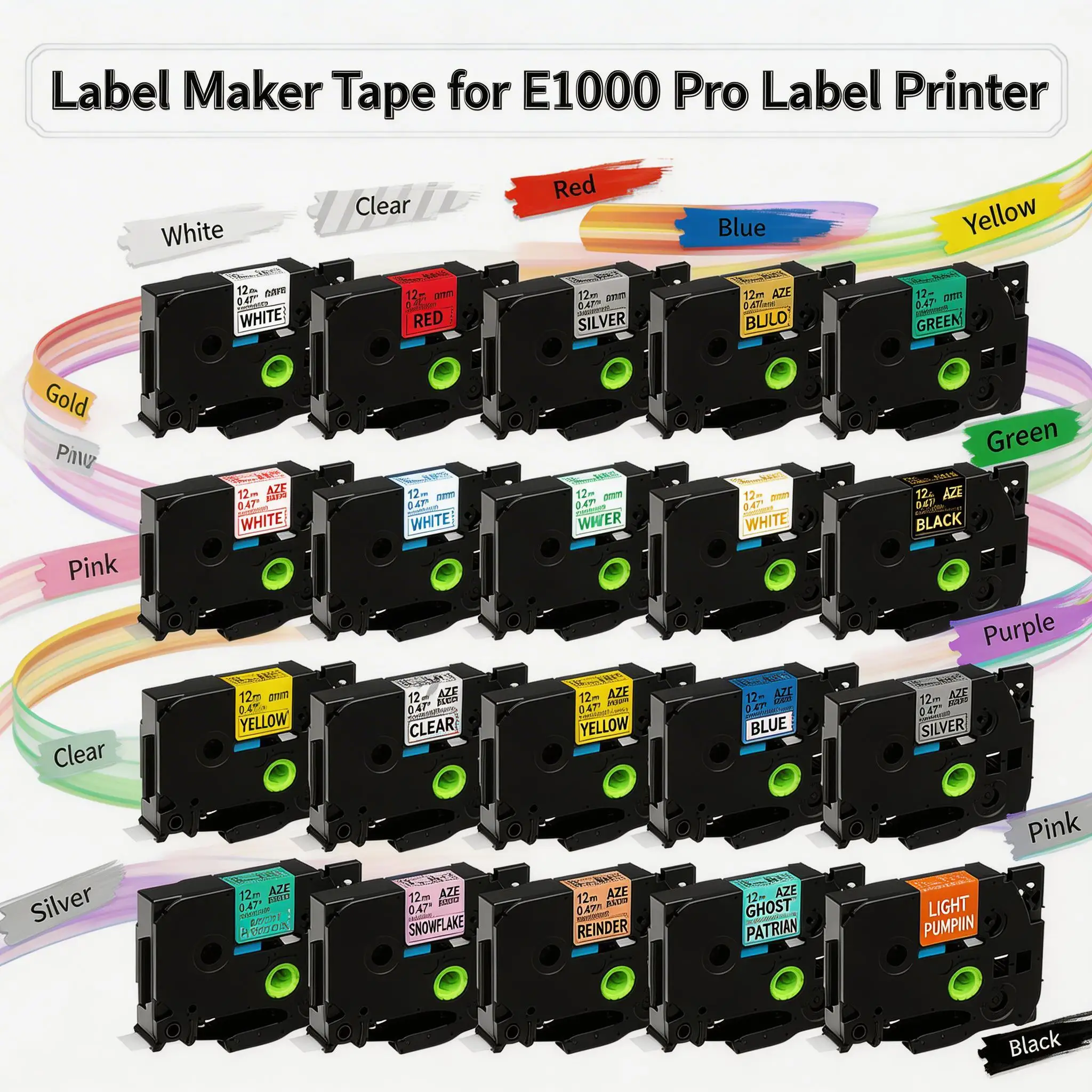 6mm to 12mm White Laminated Tape Replace for Brother TZe-231 TZ Tape Compatible with Brother P-Touch Ptouch Label Maker