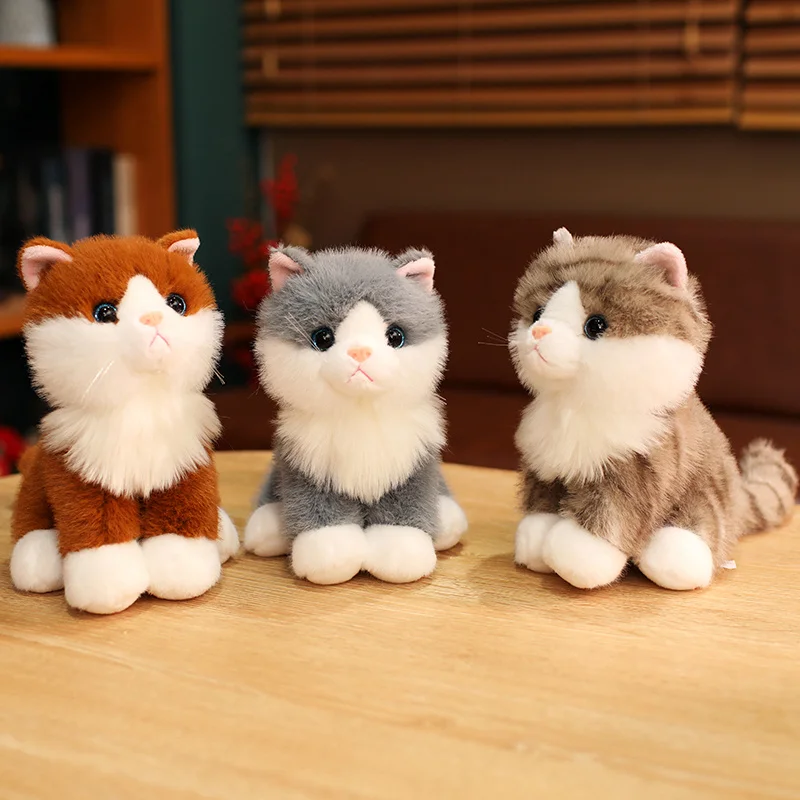 

Simulation Cat Plush Stuffed Toys Kawaii And Aggrieved Cat Decoration Sleeping Comfort Doll Kids Birthday Gifts