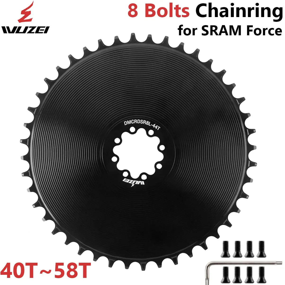 

WUZEI 8-болтовая звездочка для SRAM AXS Force Red, звездочка для шоссейного велосипеда, велосипедная корона с прямым креплением, узкая широкая 40 42 44 46 48 50 52T
