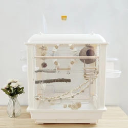 Parrot Transparent Birdcage Accessories Nest Passaros Palomas Bird Cage Mochila Feeder Gabbia Per Uccelli Pet Furniture CY50BC