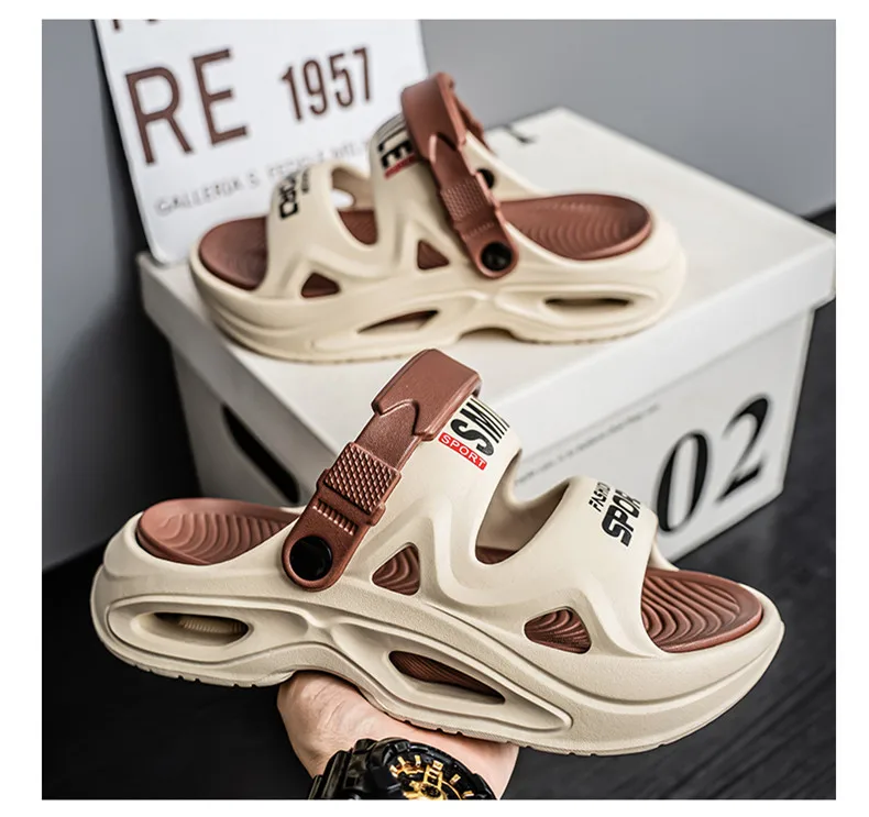 Herren-Hausschuhe, neue Sommer-EVA-Sandalen mit weicher Sohle, Plattform-Sandalen für drinnen und draußen, zum Gehen, Strandschuhe, Flip-Flops, Herrenschuhe – Detail 8
