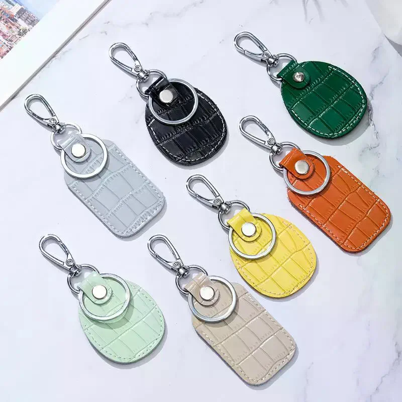 Entrance Guard Access Keychain Leather Cover DIY For Alarm Tags Intercom Keys Tag Badge Case Access Card Sleeve