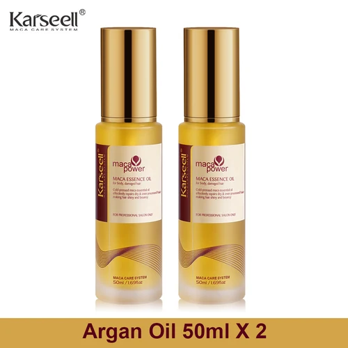 Karseell-Juego de 1/2 Uds. De aceite de argán marroquí para curación del cabello, aceite de argán prensado en frío sin peso, suero para cabello seco y dañado