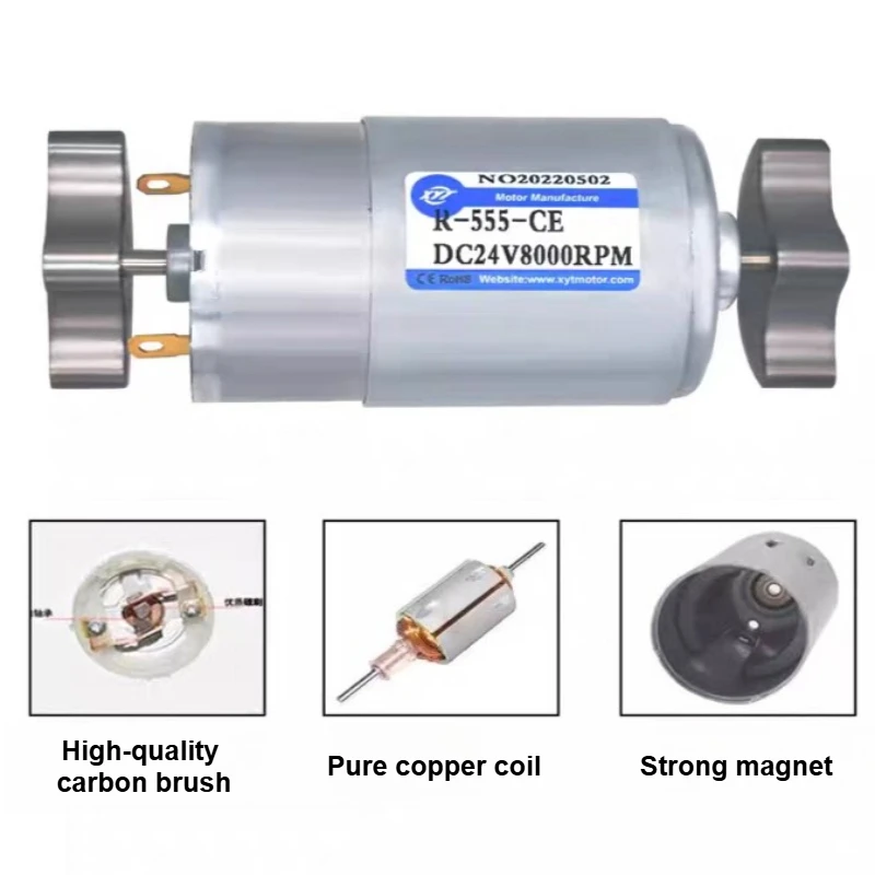 1pc R-555 15W Micro Double Head Vibration Motor Small Vibration Motor 6V/12V/24V Adjustable Speed, Forward And Reverse Rotation