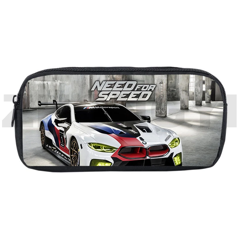 Hot Game Need for Speed 3D Pencil Case Large Capacity Canvas Cosmetic Box Lipstick Bag NFS Anime Pencil Pouch School Supplies