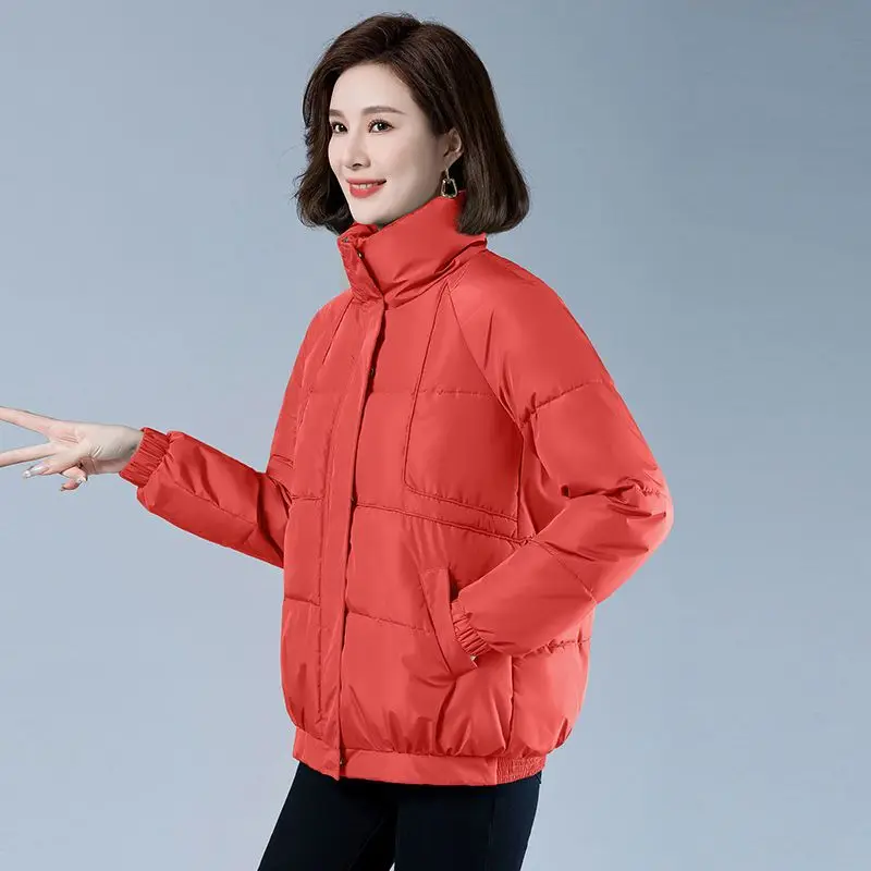 2023 New Women Down Cotton Coat Winter Jacket Female Short Parkas Loose Thick Warm Outwear Leisure Time Versatile Overcoat