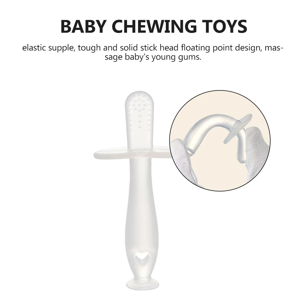 

5pcs Silicone Molar Supple Teether Durable Safe Lightweight Transparent Teething For Babies Teeth Training Chewing
