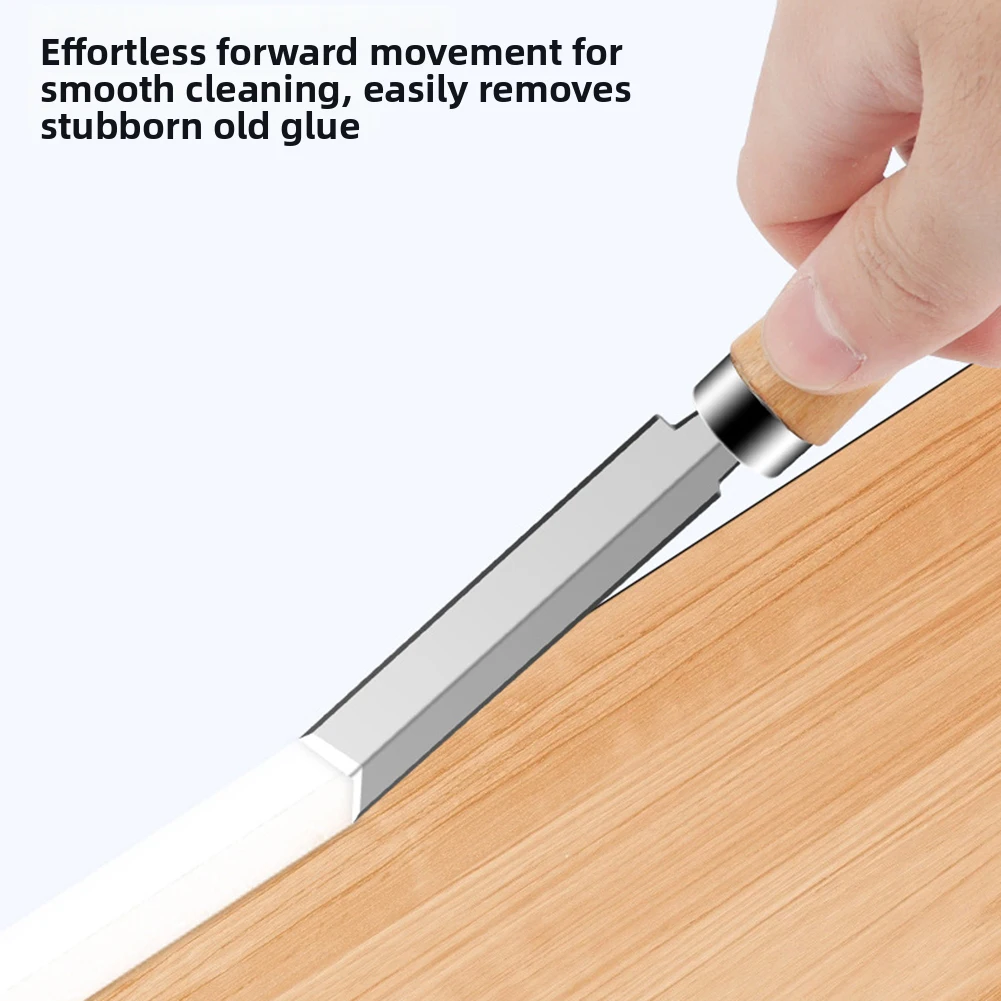 

Wooden Handle Caulk Finishing Tool with Right Angle Design for Scraping Old Sealant Smoothing Fresh Caulk and Cutting Silicone