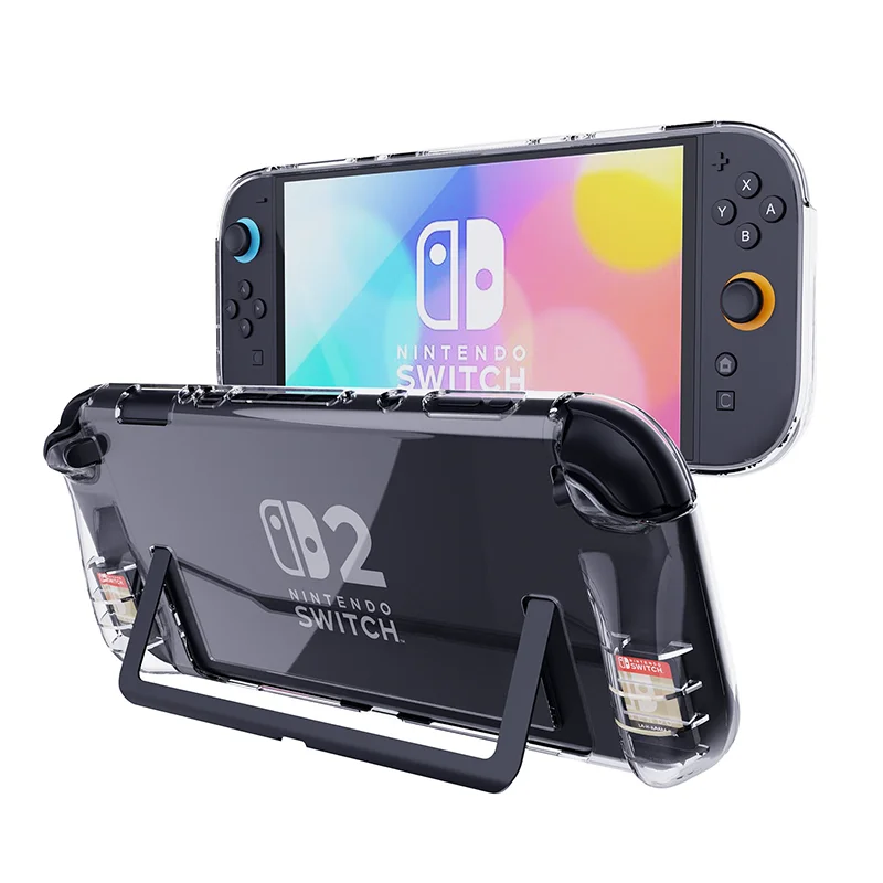 TPU + PC Capa protetora transparente para Nintendo Switch 2 Capa protetora à prova de choque acessório