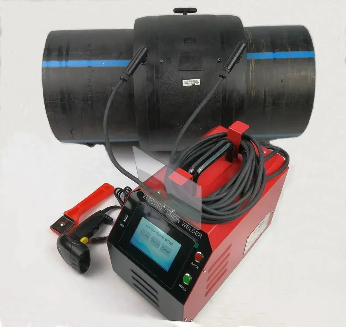 

2025 hot sale Hotool HDPE pipe electro fusion welder 20 315mm 20-220V AC output, for steel mesh pipe fitting welding automatic