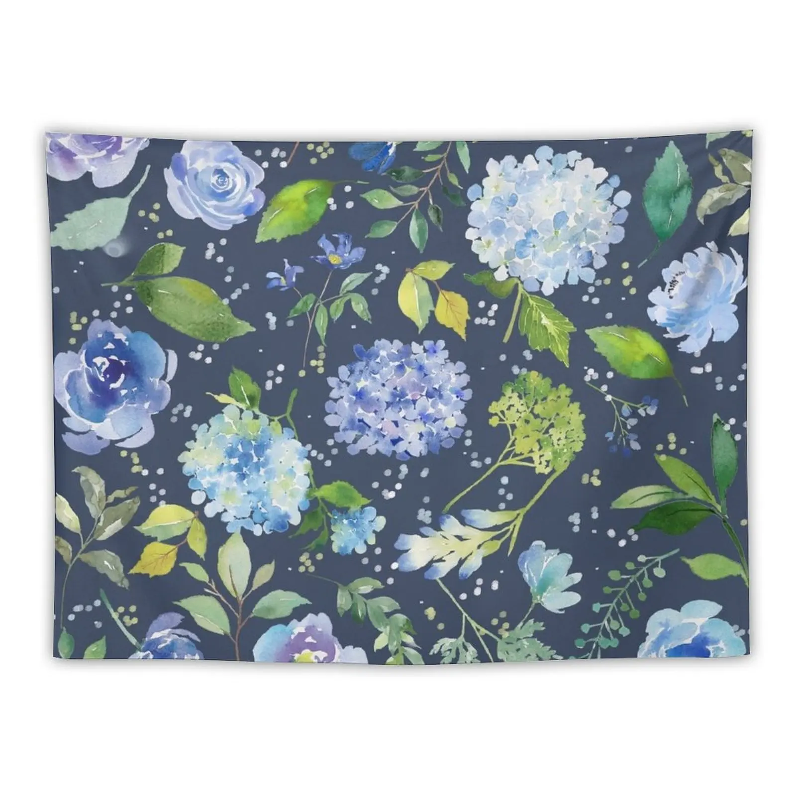 

New Floral Watercolor Blue Lilac Flower Pattern Tapestry Luxury Living Room Decoration Aesthetic Home Decor