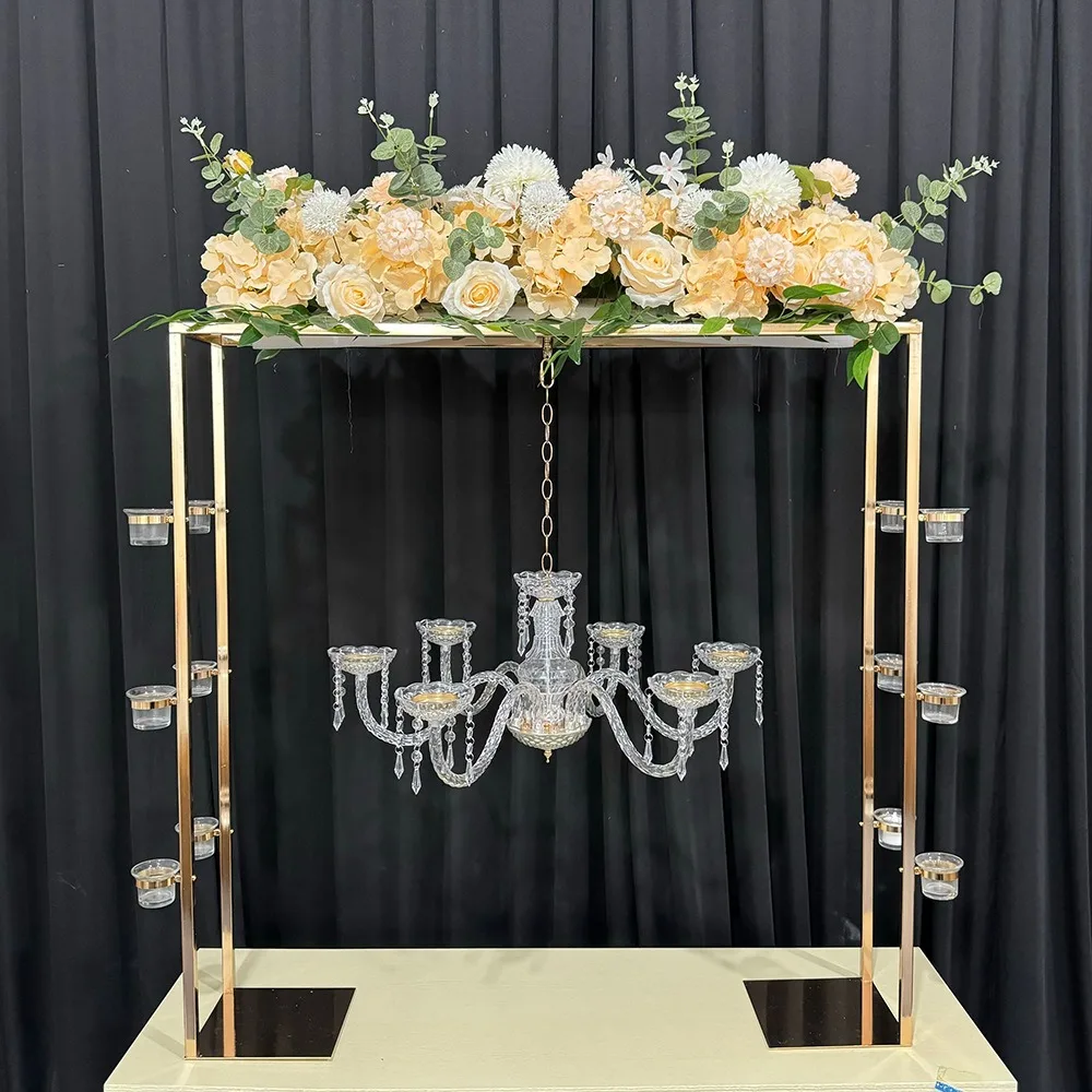 

Metal Candelabra 6 Heads Candle Holders Wedding Table Centerpiece Road Lead Pillar Flower Rack Event Party Decoration