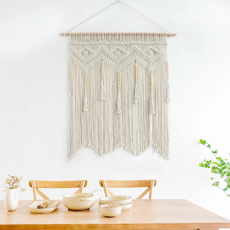 Bohemian Handwoven Tapestry Home Decor Wall Hanging Room Bedside Pendant New Style Tassel Hanging Cloth Geometric Pattern Rec...