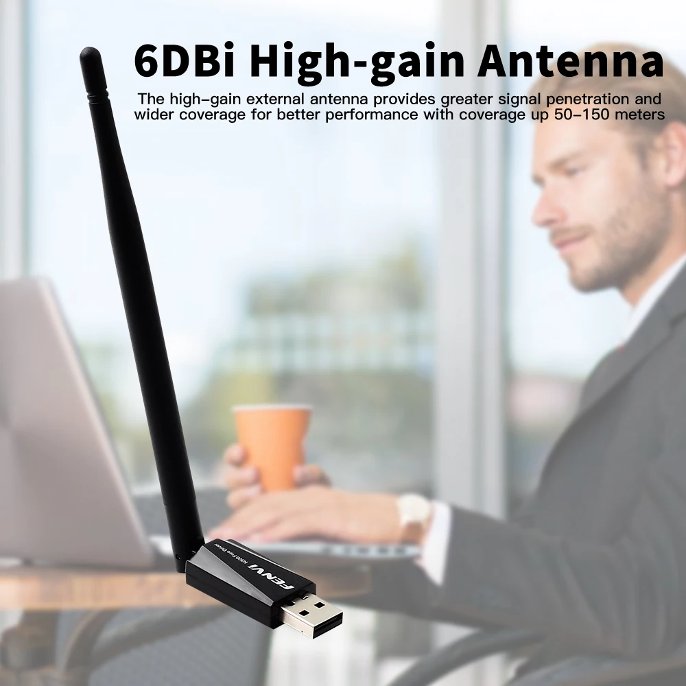 Fenvi WiFi 5 USB WiFi Adapter 650Mbps Network Card 2.4G/5GHz 802.11AC Signal WiFi Dongle With Antenna For Win10/11/8/7