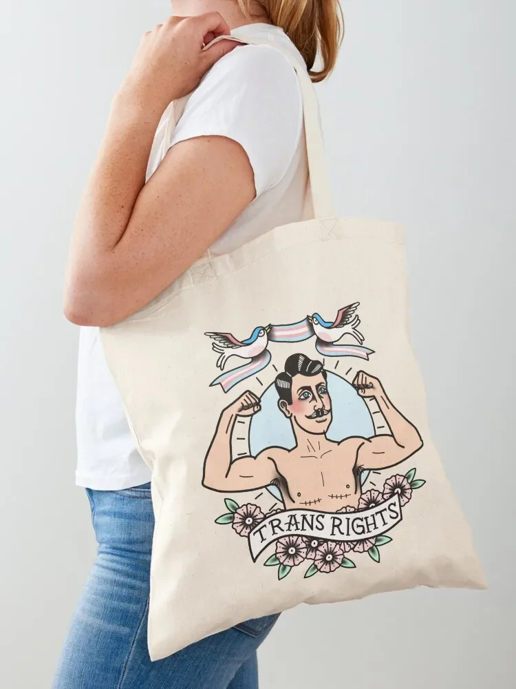 Trans Rights Tote Bag shopper bag woman Handbags personalized tote bag