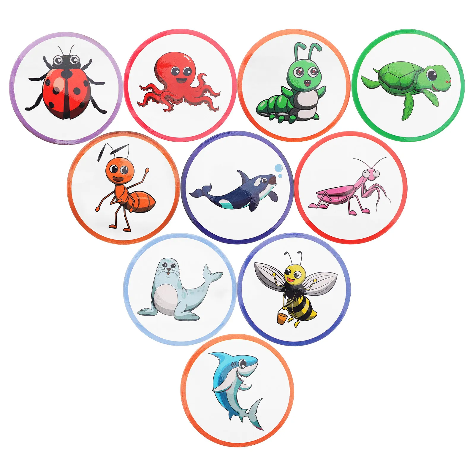 

10Pcs Potty Training Color Changing Stickers Heat Sensitive Pee Targets for Boys Girls Home Use Toilet Seat Training Cartoon